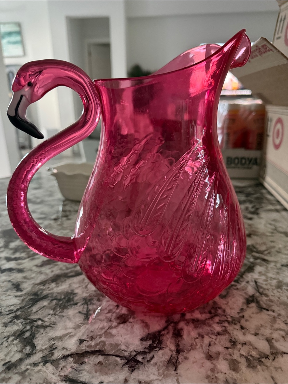 Pink Plastic Pink Flamingo Pitcher